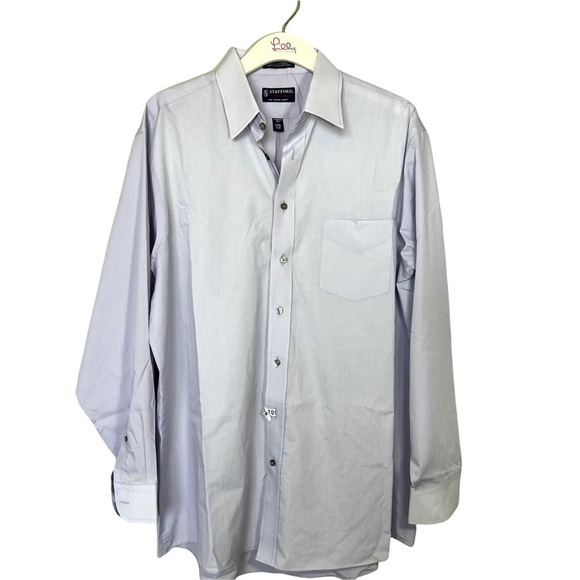 Stafford Performance The Super Shirt Dress Shirt Classic Fit Neck Size 17.5 - Picture 5 of 16